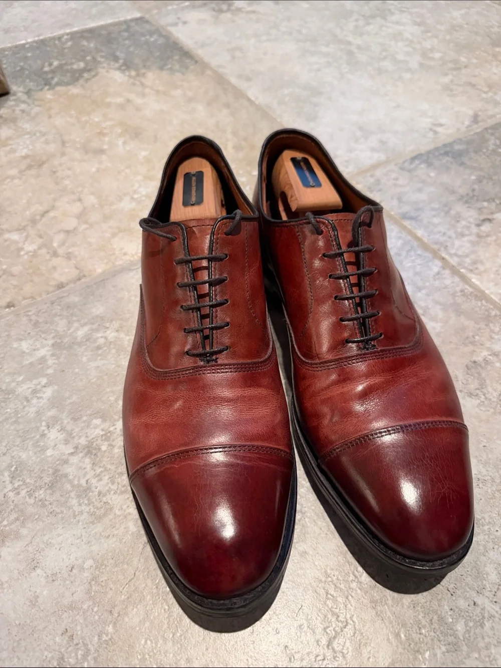 Allen Edmonds Men's Oxford Dress Shoes in Burgundy Brown - check out the soles!!